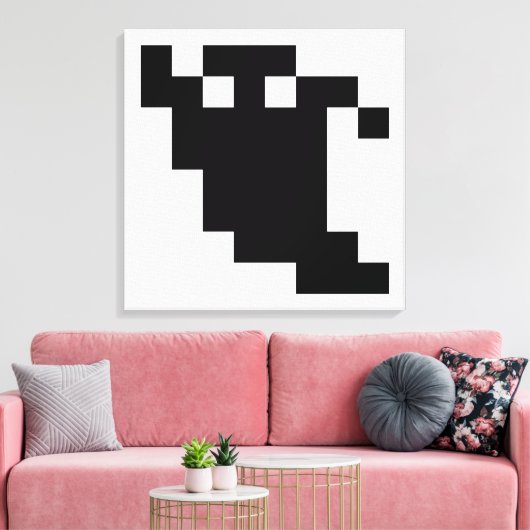 8 bit Pixel Ghost Shadow Canvas Afdruk (Insitu (Woonkamer))