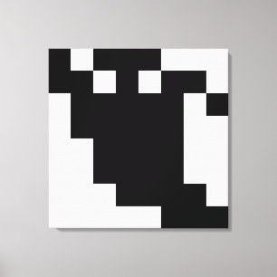 8 bit Pixel Ghost Shadow Canvas Afdruk