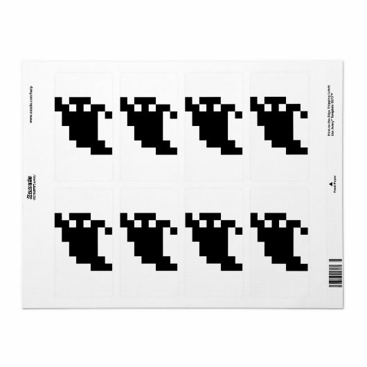 8 bit Pixel Ghost Shadow Etiket (Full Sheet)