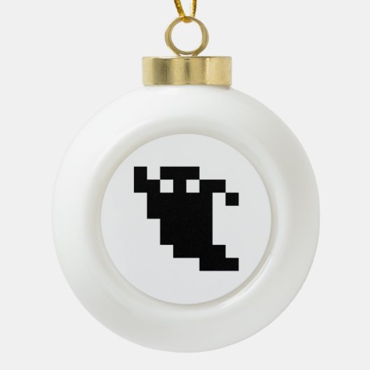 8 bit Pixel Ghost Shadow Keramische Bal Ornament (Voorkant)
