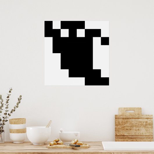 8 bit Pixel Ghost Shadow Poster (Keuken)