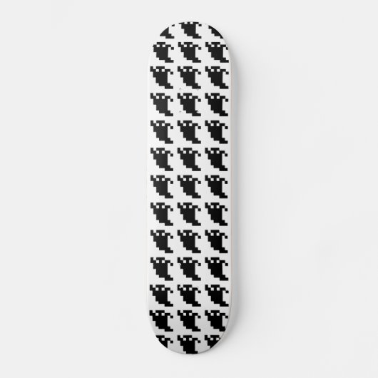 8 bit Pixel Ghost Shadow Skateboard (Voorkant)