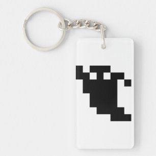 8 bit Pixel Ghost Shadow Sleutelhanger