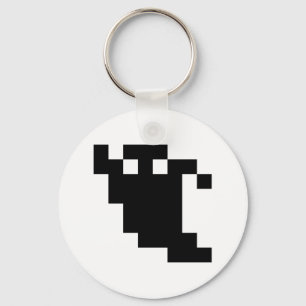 8 bit Pixel Ghost Shadow Sleutelhanger