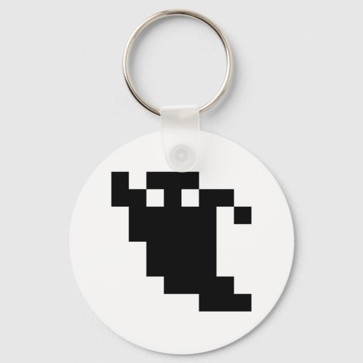 8 bit Pixel Ghost Shadow Sleutelhanger (Voorkant)