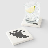 8 bit Pixel Ghost Shadow Stenen Onderzetter (Zijkant)