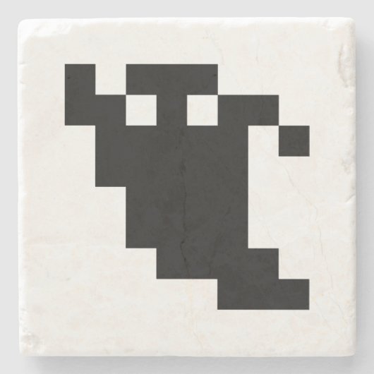 8 bit Pixel Ghost Shadow Stenen Onderzetter (Voorkant)