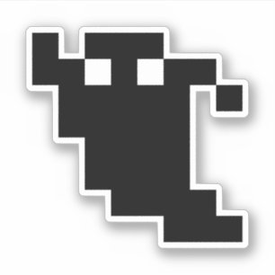 8 bit Pixel Ghost Shadow Sticker