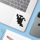 8 bit Pixel Ghost Shadow Sticker (Laptop met iPhone)