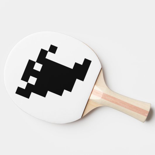 8 bit Pixel Ghost Shadow Tafeltennisbatje (Zijkant)