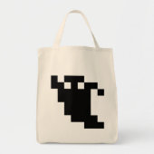 8 bit Pixel Ghost Shadow Tote Bag (Voorkant)