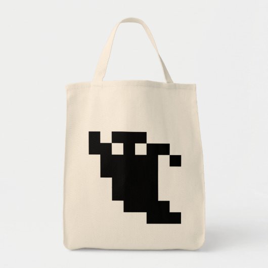 8 bit Pixel Ghost Shadow Tote Bag (Voorkant)