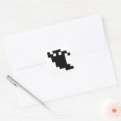 8 bit Pixel Ghost Shadow Vierkante Sticker (Envelop)