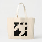 8 Bit Pixel Houndstooth geruite patroon Grote Tote Bag (Voorkant)