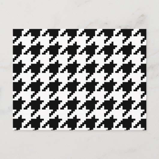 8 Bit Pixel Houndstooth Schachbrettpatroon Briefkaart (Voorkant)