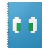 8 Bit Pixel Manga Groene Ogen Notitieboek (Voorkant)