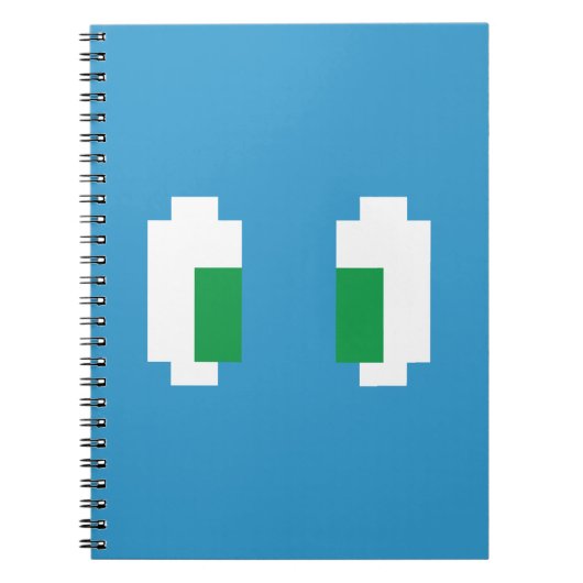 8 Bit Pixel Manga Groene Ogen Notitieboek (Voorkant)