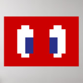 8 Bit Pixel Manga Ogen Poster (Voorkant)
