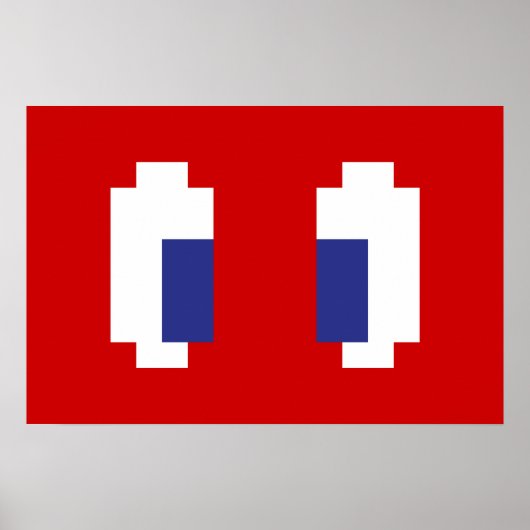 8 Bit Pixel Manga Ogen Poster (Voorkant)