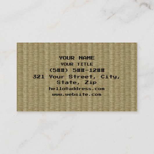 8 Bit Pixel Tatami Mat 畳 Visitekaartje (Achterkant)