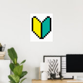 8 Bit Pixel Wakaba / Shoshinsha Mark Poster (Thuiskantoor)