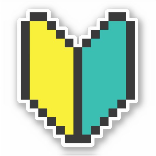 8 Bit Pixel Wakaba / Shoshinsha Mark Sticker (Voorkant)