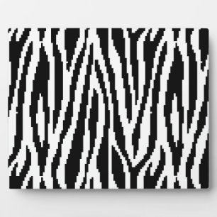 8 Bit Pixel Zebraprint Ontwerp Patroon Fotoplaat