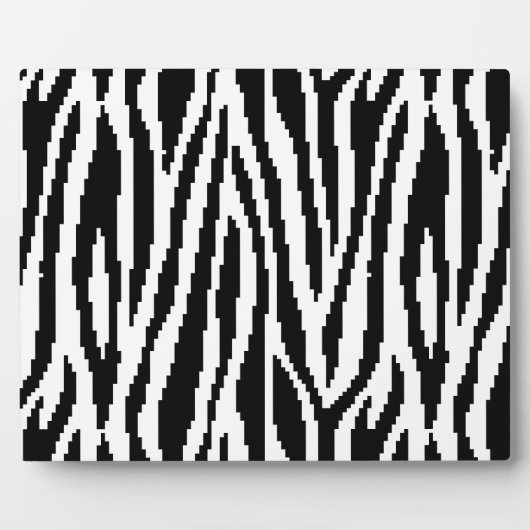 8 Bit Pixel Zebraprint Ontwerp Patroon Fotoplaat (Voorkant)