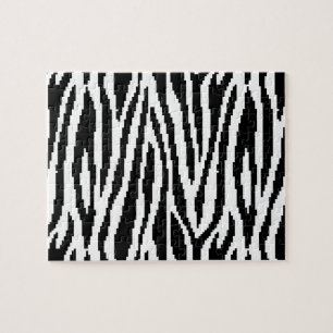 8 Bit Pixel Zebraprint Ontwerp Patroon Legpuzzel