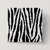 8 Bit Pixel Zebraprint Ontwerp Patroon Vierkante Button 5,1 Cm (Voorkant)