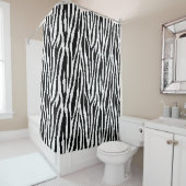 8 Bit Pixel Zebrastreep Designpatroon Douchegordijn (In situ)
