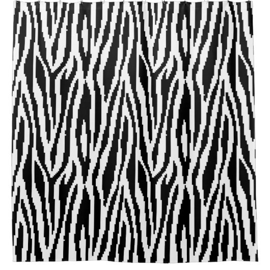8 Bit Pixel Zebrastreep Designpatroon Douchegordijn (Voorkant)
