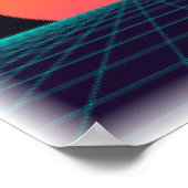 8-Bit Pixel Zonsondergang - Retro Arcade Print (Hoek)