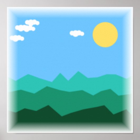 8-Bit Platformer Landschap - Pixel Art Print (Voorkant)