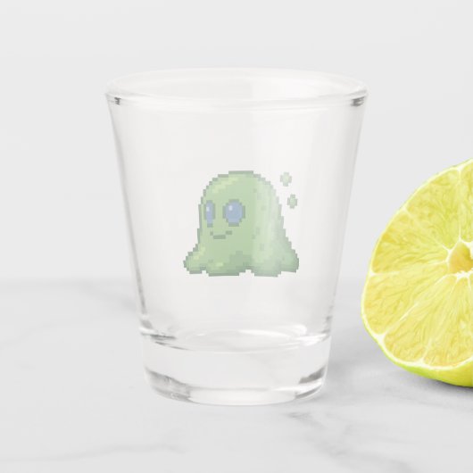 8-bit Retro Blob Shot Glas (Achterkant)
