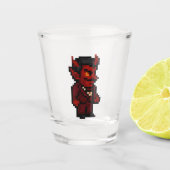 8-bit Retro Devil Shot Glas (Voorkant)