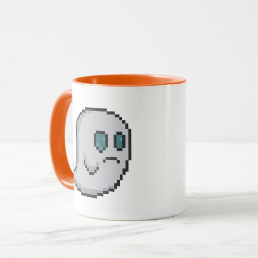 8-bit Retro Ghost Mok (Voorkant links)