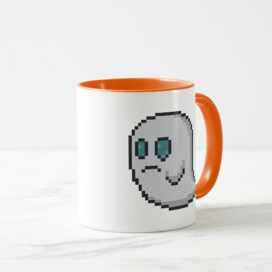 8-bit Retro Ghost Mok (Voorkant rechts)