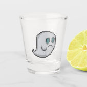 8-bit Retro Ghost Shot Glas (Voorkant)