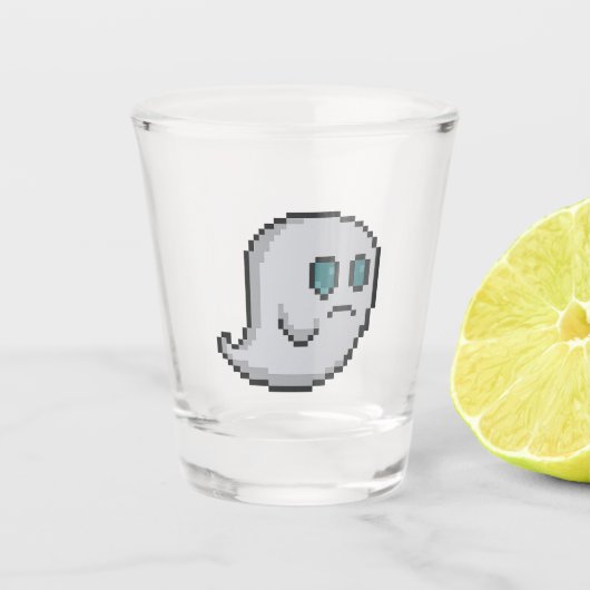 8-bit Retro Ghost Shot Glas (Voorkant)