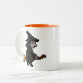 8-bit Retro Heks Tweekleurige Koffiemok (Voorkant links)