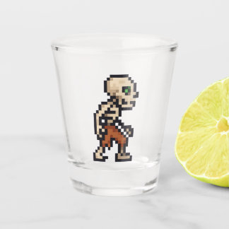 8-bit Retro Skeleton Shot Glas