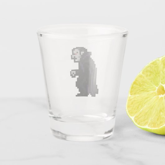 8-bit Retro Vampire Shot Glas (Achterkant)