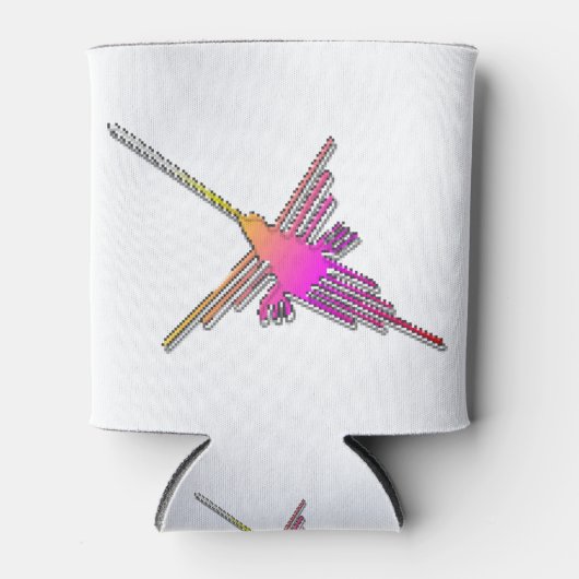 8 Bit Retro Video Game Nazca Lines Hummingbird Blikjeskoeler (Voorkant)