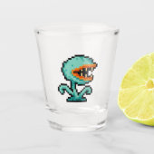 8-bit Retro Vliegenval Shot Glas (Voorkant)