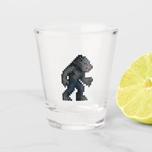 8-bit Retro Werewolf  Shot Glas (Voorkant)