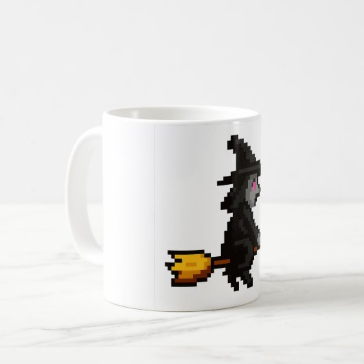 8-bit Retro Witch Koffiemok (Voorkant links)