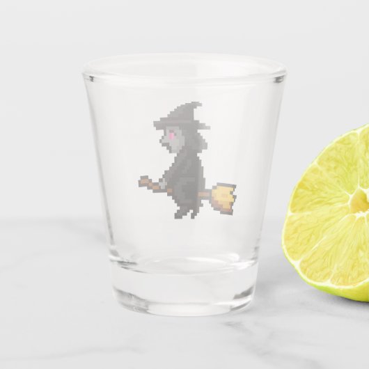 8-bit Retro Witch Shot Glas (Achterkant)
