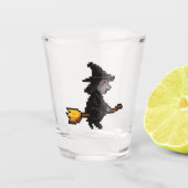 8-bit Retro Witch Shot Glas (Voorkant)