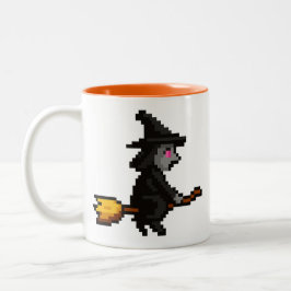 8-bit Retro Witch Tweekleurige Koffiemok